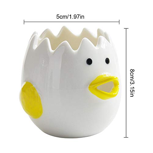Letway Dibujos Animados Pollito Separador de Huevos Cocina Gadget de Cocina Cerámica de Huevo Separador Blanco, Utensilios para el hogar para Hornear Suministros para el hogar Niños ama de casa Comfy