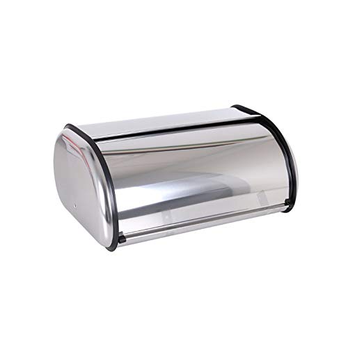 LEYENDAS Panera de Mesa clásica Plateada de Acero Inoxidable para Cocina (43.5x27.5x18cm, Cromado)