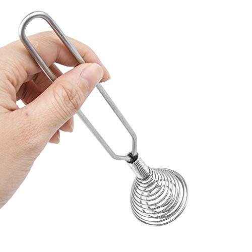 Lezed Batidora de Mano batidor de Alambre Batidor Manual de Acero Inoxidable para Huevos Leches Repostería Varillas de batir con muelle Mezclador batidor de Huevo del Estilo de la manivela 2 Piezas
