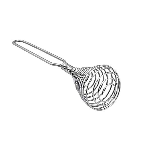 Lezed Batidora de Mano batidor de Alambre Batidor Manual de Acero Inoxidable para Huevos Leches Repostería Varillas de batir con muelle Mezclador batidor de Huevo del Estilo de la manivela 2 Piezas