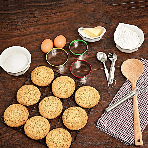 LEZED Cortador Galletas Cortapastas de Acero Inoxidable Cortadores de Galletas Redondos Moldes Bizcocho para postres la Masa de Chocolate Mousse Fondant Donut Muffin Pasteles 12 Piezas
