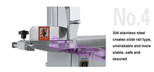Li Kerer Comercial Fish Cow Steak Cortador de Carne congelada Mesa Eléctrica Sierra de Cinta Máquina de Corte de Carne de Hueso, Motor de Alambre de Cobre, 110V