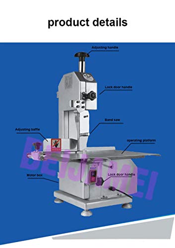 Li Kerer Comercial Fish Cow Steak Cortador de Carne congelada Mesa Eléctrica Sierra de Cinta Máquina de Corte de Carne de Hueso, Motor de Alambre de Cobre, 110V