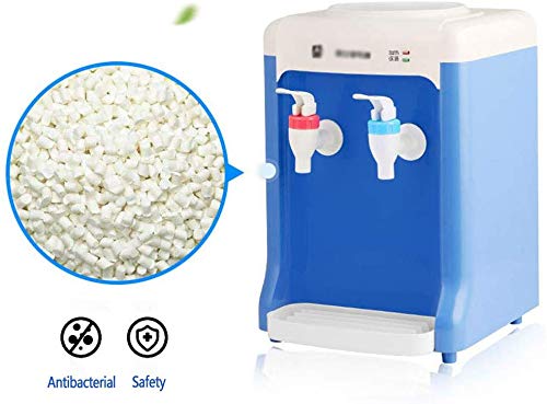LIANYANG Dispensador de Agua con dispensador de Enfriador de Agua de encimera de Grifo:Agua fría y Caliente,dispensador de Enfriador de Carga Superior,Ideal para Uso en el hogar(Blanco/Azul)