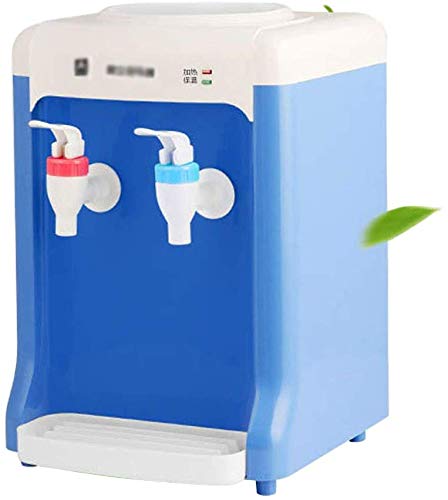 LIANYANG Dispensador de Agua con dispensador de Enfriador de Agua de encimera de Grifo:Agua fría y Caliente,dispensador de Enfriador de Carga Superior,Ideal para Uso en el hogar(Blanco/Azul)