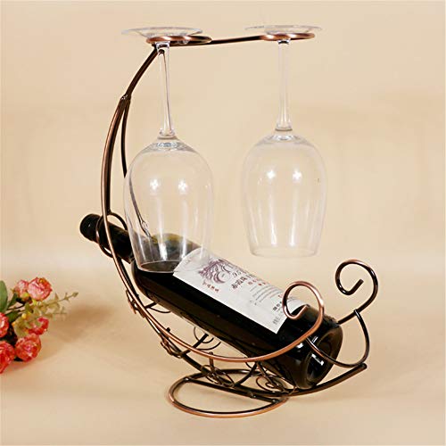 LIAOLEI10 Botellero Decoración de Estante de Vino Innovador Colgador de Copa Soporte de Vino Soporte de Copa Decoración de gabinete de Vino Adorno Muebles para el hogar, Rojo