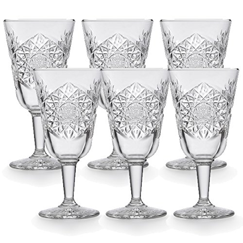 Libbey – Copa de Vino, Vino Tinto, Vino Blanco Cristal – hobstar – 6 Unidades – Wine – Cristal – 300 ML