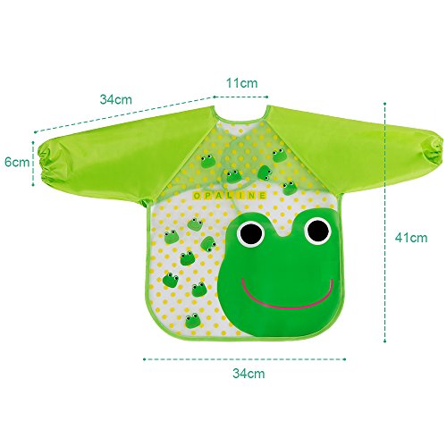 Lictin Unisex 5 Pcs babero con mangas larga EVA Impermeable con 2Pcs Pañuelo