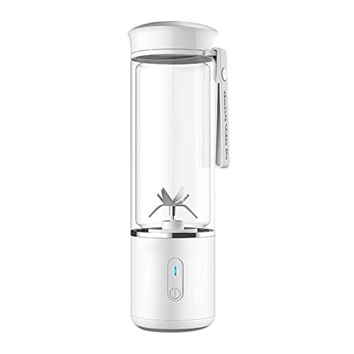 Licuadora Portátil, Vidrio Mini Batidora Exprimidor Eléctrico Extractor de Vaso, Fruta, Verdura, Smoothies, Milkshake, Recargable con USB, para Turismo, Deportes, 500ml