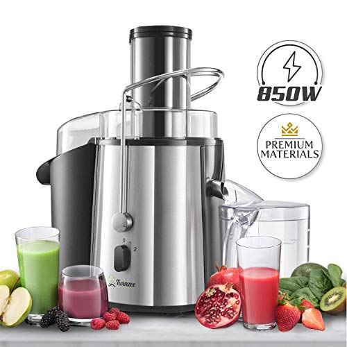 Licuadoras para Verduras y Frutas - Gran Potencia (850 W) y 2 Velocidades - Licuadora Exprimidor Zumo Gran Apertura (75 mm), Patas Antideslizantes y CE - Juicer Extractor de Jugo de Verduras y Frutas