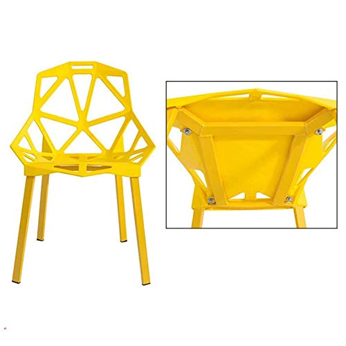 Life HS Volver Hueco geométrica Plastic Chair Silla de Acero Restaurante Cafetería Silla de Comedor, S Tipo de Ancho y ergonómico Asiento cómodo humanizado Volver, para de Interior,Negro