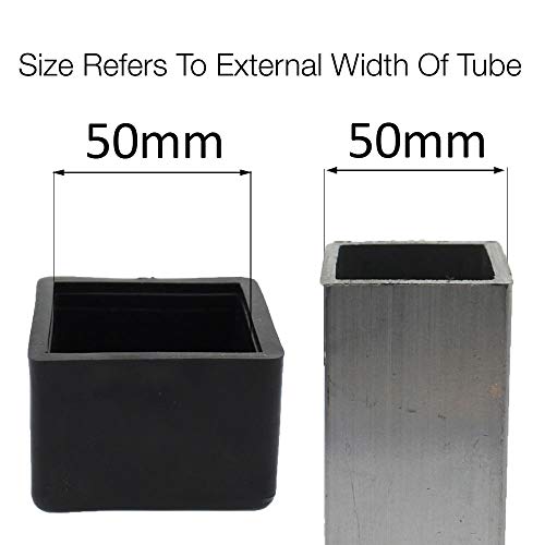 Lifeswonderful - Tapones Virolas Puntas De Goma Cuadradas - 50mm - Para Sillas Mesas De Muebles
