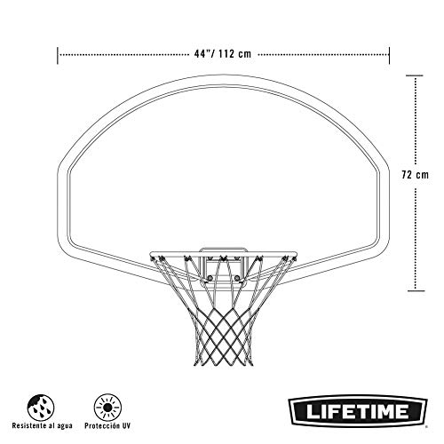LIFETIME 90065 - Tablero baloncesto ultrarresistente 112x72 cm UV100