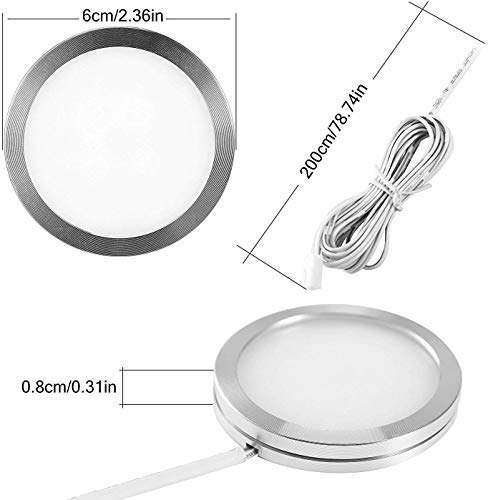 Lightess Luz del Gabinete LED Luz de Bajo Armario Iluminación para Vitrina para Cocina Estante Muebles Taquillas Enfriador de Vino (8 luces, Blanco frío)