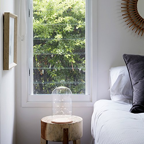Lights4fun - Campana de Cristal Minimalista XL con Base de Haya