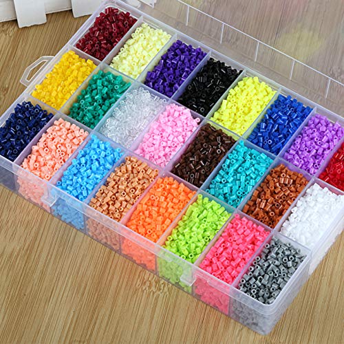 LIHAO 24000 Mini Cuentas y Abalorios Plásticos Cuentas para Planchar de 24 Colores para DIY Manualidad (2,6MM)