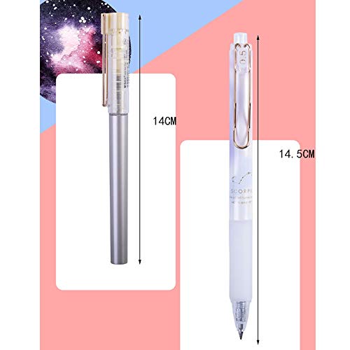 Lihgfw Firma de base acuosa 0,5 mm Las estrellas brillantes Limited Prensa pluma de gel Negro completo tubo de la aguja Pluma de carbono de secado rápido de recarga for los estudiantes con rodillo rec