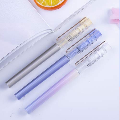 Lihgfw Firma de base acuosa 0,5 mm Las estrellas brillantes Limited Prensa pluma de gel Negro completo tubo de la aguja Pluma de carbono de secado rápido de recarga for los estudiantes con rodillo rec