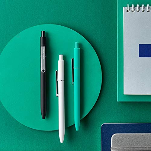 Lihgfw La Prensa Neutral Pluma Simple del Metal Pluma del Agua de Estudiante Firma Pluma de Gran Capacidad Bala 0.5mm Blanco y Negro Verde Pluma de la Escritura de Prueba