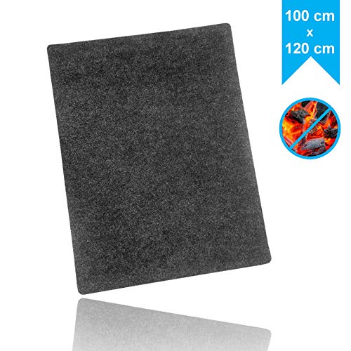 LILENO HOME - Esterilla para Barbacoa y Barbacoa, 100 x 120 cm, Antracita, Base Barbacoa de Gas y carbón Vegetal, para una Noche de Barbacoa Familia