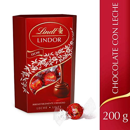 Lindt Lindor Bombones de Chocolate con Leche - Aprox. 16 bombones, 200 g, pack de 2