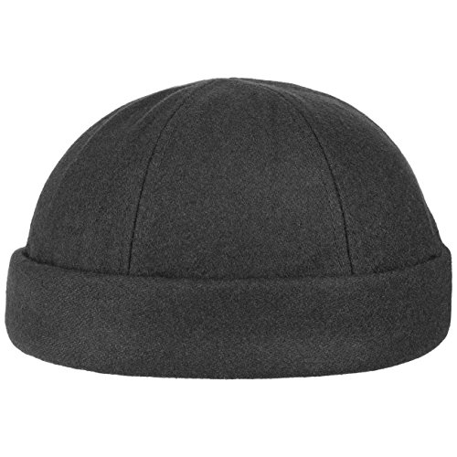 Lipodo Gorro Docker Portuario en Color Negro - Estrecho y apreciado como Accesorio para la Cabeza por los estibadores - como Gorro de Invierno y Gorro Marinero - En Talla única y con Cierre de Velcro