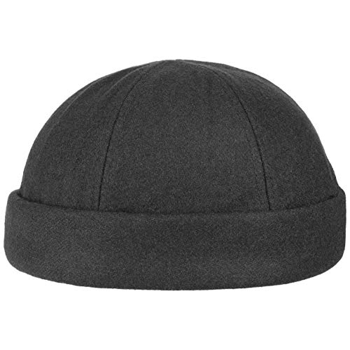 Lipodo Gorro Docker Portuario en Color Negro - Estrecho y apreciado como Accesorio para la Cabeza por los estibadores - como Gorro de Invierno y Gorro Marinero - En Talla única y con Cierre de Velcro