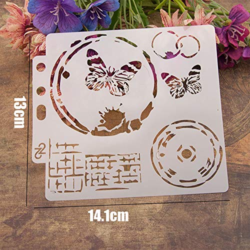 Lirener 16 Piezas plástico Dibujo Plantillas de Pintura, Bullet Journal Stencil Set Plantilla de Dibujo plástico para Cuaderno/Diario/Scrapbook/Diario/Tarjeta DIY proyectos de Manualidades, 14.1x13cm
