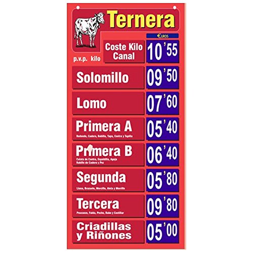Lista Oficial de Precios para Ternera/Cartel Porta Precios Ternera