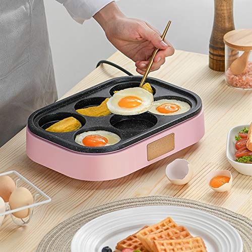 litthb Máquina para Hacer Hamburguesas con Tortilla eléctrica, Mini máquina para Hacer Pastel de Frijoles Rojos, sartén Antiadherente, 6 Agujeros, Tortilla, Hamburguesa con Tortilla, Pastel de Ruedas