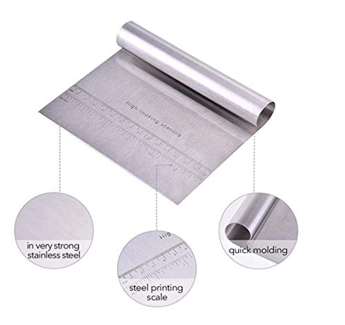 Liuer 2PCS Pizza Rasqueta Cutter de Acero Inoxidable Cortapizzas Pizza Stone Cortador de Pizza Pala Cortadora de Traslado Pala de Panadería Herramientas para hornos y Parrilla con guía de medidas