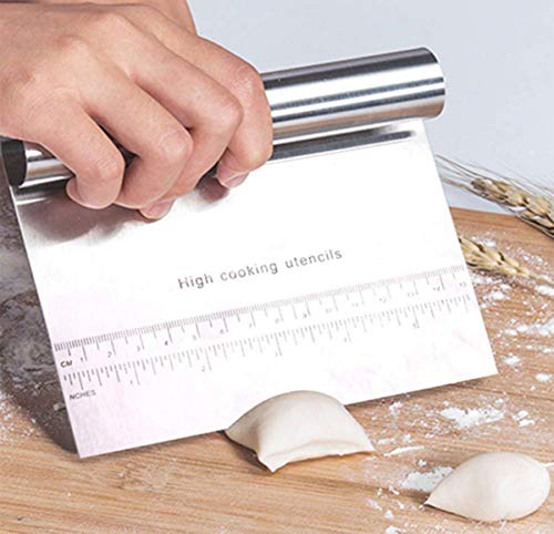 Liuer 2PCS Pizza Rasqueta Cutter de Acero Inoxidable Cortapizzas Pizza Stone Cortador de Pizza Pala Cortadora de Traslado Pala de Panadería Herramientas para hornos y Parrilla con guía de medidas