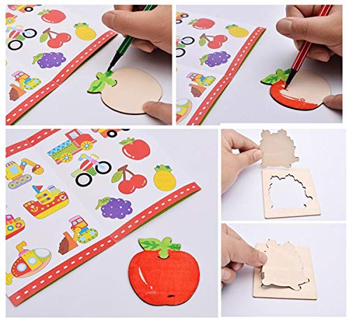 Liuer Stencil Plantillas Niños 60PCS Plantillas de Dibujo de Madera para Dibujar Bullet Journal Puntos para Cuaderno Diario Libro de Recuerdos Manualidades