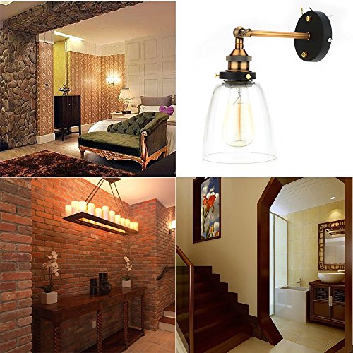 Lixada Lámparas Apliques de Pared Luces Clásicas Iluminación Vendimia Retro Rústico para E27 Bombilla Escalera Dormitorio Espejo Hotel