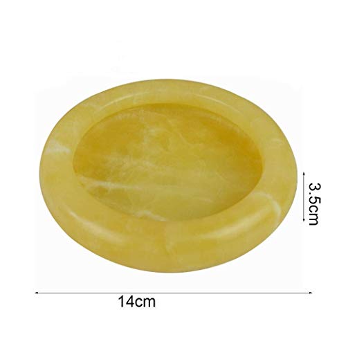 LIYONG Easternam Cenicero, Cenicero habitación Beige Jade Jade Conferencia Oficina Decoración práctica Personalidad Diámetro 14Cm Ceniceros HLSJ