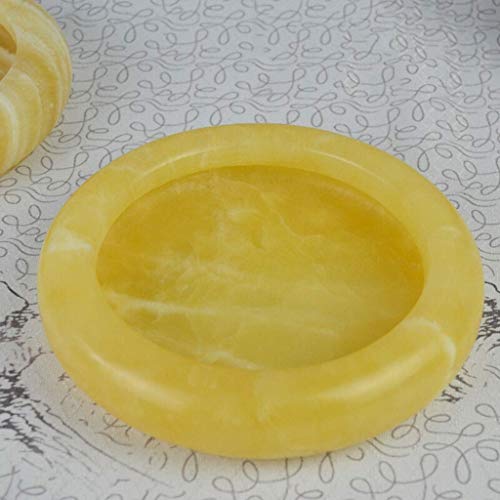 LIYONG Easternam Cenicero, Cenicero habitación Beige Jade Jade Conferencia Oficina Decoración práctica Personalidad Diámetro 14Cm Ceniceros HLSJ
