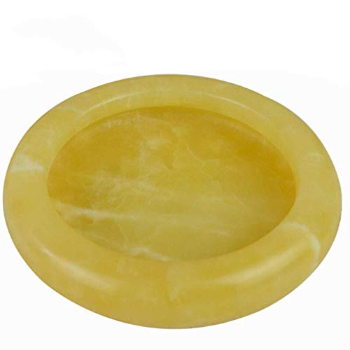 LIYONG Easternam Cenicero, Cenicero habitación Beige Jade Jade Conferencia Oficina Decoración práctica Personalidad Diámetro 14Cm Ceniceros HLSJ