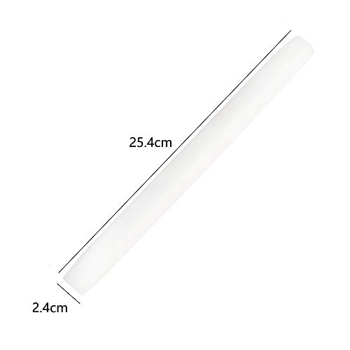 LIZHAIMING Rodillo Antiadherente del Rodillo De Mármol De Superficie para Gummies Galletas Y Herramientas Fideos Caseros De Cocina para Hornear 25.4X2.4CM Blanco