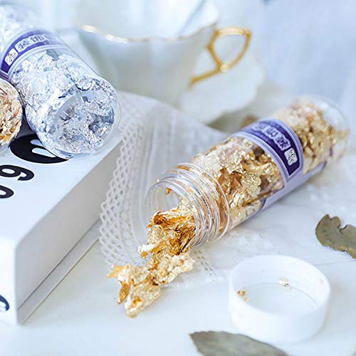 LKXHarleya - Hojuelas De Oro Comestible De 24 Quilates, 2 G, Mini Tarta De Postre, Hojuelas De Oro Comestibles, Hoja De Oro Puro para Cocinar Chocolate, DecoracióN De Bodas