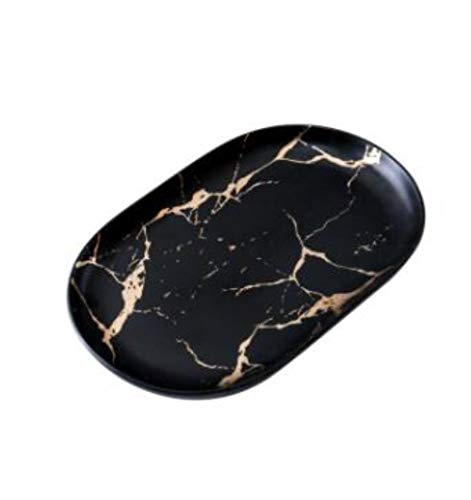 LLAAIT Creative Marble Stripe Rectángulo Grande y Redondo Cerámica Pizza Plato Utensilios de Cocina Porcelana Sushi Vajilla al por Mayor, 1 Piezas