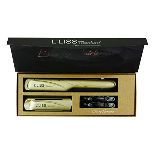 L'Liss – Plancha profesional L'Liss Titanium – Plancha de alisado rizador – Placas de titanio XL de alto rendimiento – Tecnología para el cabello – Ultra rápida y ligera – Especial alisado brasileño