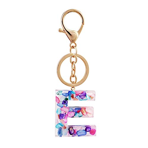 LOGO GQDZ Creativo Alfabeto de Colores de Moda Llavero 26 Letras inglesas Resina de Accesorios for Damas Iniciales Llavero Llavero (Color : H, Size : China)