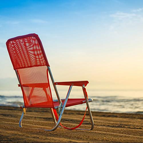 LOLAhome Silla de Playa Fija de Aluminio y Textileno (Coral)