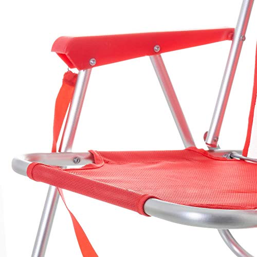 LOLAhome Silla de Playa Fija de Aluminio y Textileno (Coral)