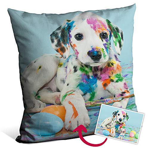 LolaPix Cojin Personalizado con Foto. Regalos Personalizados con Foto. Impresión Total por Las 2 Caras hasta la Costura. Relleno Incluido. Varios Tamaños. 30X30