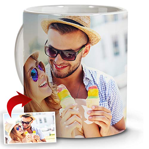 LolaPix Tazas Café Personalizadas con Foto. Regalos Personalizados con Foto. Taza Personalizada de Cerámica. Taza con Color Interior Blanco