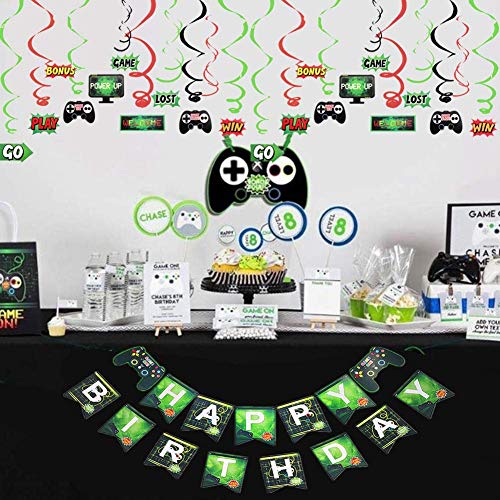 Longsing Juego Tema Decoración de Fiesta Videojuegos Decoración Videojuegos de 20 Piezas Fiesta Temática para Suministros de Fiesta para Niños y Adultos