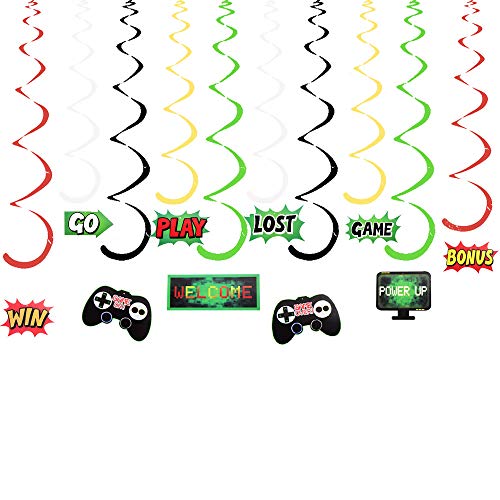 Longsing Juego Tema Decoración de Fiesta Videojuegos Decoración Videojuegos de 20 Piezas Fiesta Temática para Suministros de Fiesta para Niños y Adultos