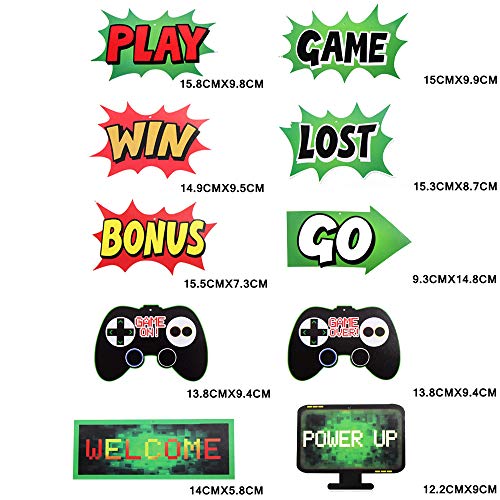Longsing Juego Tema Decoración de Fiesta Videojuegos Decoración Videojuegos de 20 Piezas Fiesta Temática para Suministros de Fiesta para Niños y Adultos