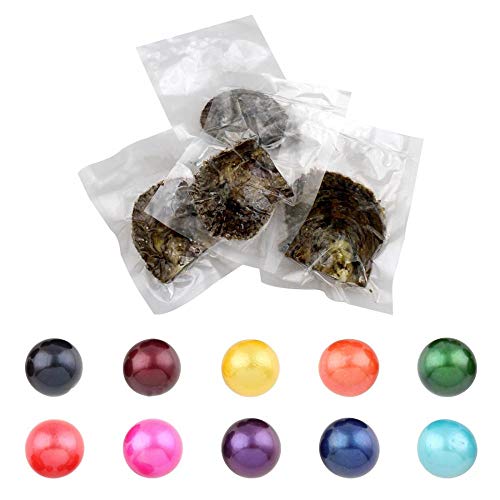 LONGTAP - Ostras de 11 a 13 mm con perlas en el interior de perlas cultivadas de agua dulce, 1 unidad, 1 unidad, San Valentín, Día de la Madre, cumpleaños, bodas, regalos, Perla Ostra, amarillo